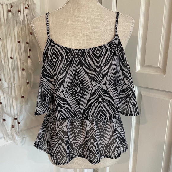 Charlotte Russe Sheer Zebra Print Cami Blouse with Adjustable Straps – Size M - Picture 2 of 15